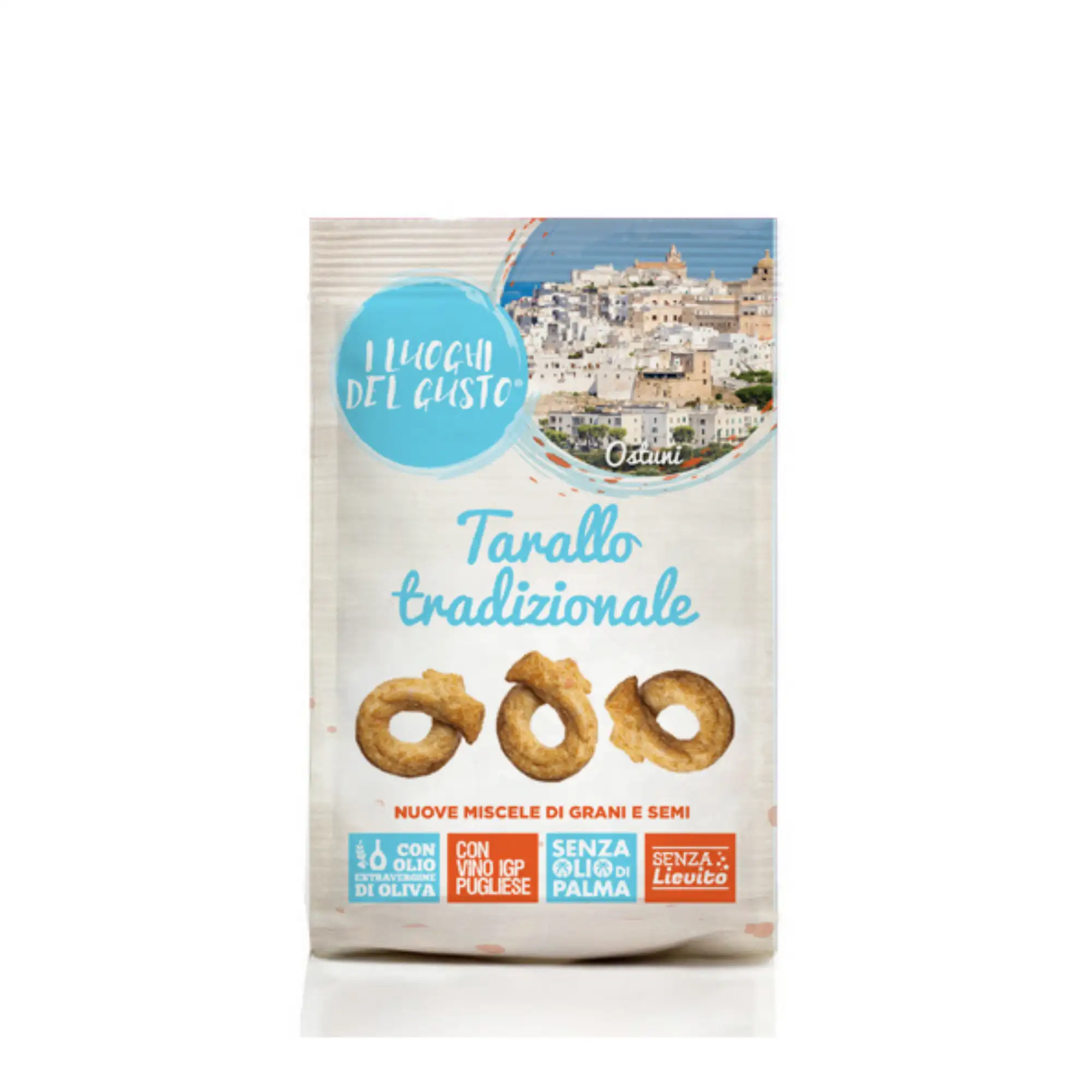 Traditional Taralli I Luoghi del Gusto with Premium Olive Oil for snack and appetizer 150g