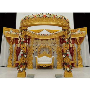 Exclusive Delizio FIJI Traditional Golden Round Wedding Mandap Set Elegant Vintage Portable Fiberglass Sparking Australia Sale - Product Image 6