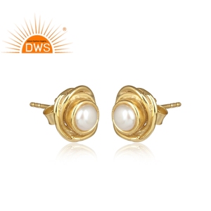 925 Sterling <b>Silver</b> Natural Pearl <b>Stud</b> <b>Earring</b> for Women Jewelry for Women Gift for Her Dainty Collection - Product Image 3