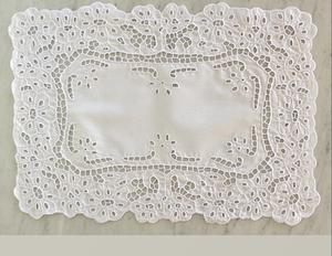 Napperon et serviettes de table en coton brodé, séchage à la main, tissu de lin pur - Product Image 2