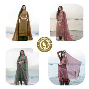 Conjunto de traje de india y pakistaní para mujer, con estampado Floral pesado de algodón, Nazeen con Floral Allover Dupatta, Salwar Kameez de Royal Export - Product Image 2