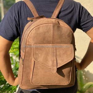 Mochila de cuero genuino de grano completo hecha a mano personalizada para mochila de alta calidad de cuero de vaca personalizada Vintage Unisex - Product Image 3