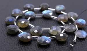 Gema labradorita Natural para mujer, 19 unidades, cuentas de Briolette con forma de corazón facetadas, fabricante al por mayor, alta calidad auténtica, 2020 - Product Image 3