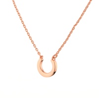 Collar con inicial de plata de ley para mujer, joyería con letras del alfabeto, cadena de herradura en U chapada en oro, regalo de cumpleaños
