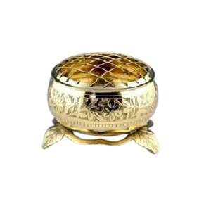 ที่จุดธูปทองเหลืองทำด้วยมือเมล็ดไม้ที่สวยงามผู้ถือถ่านหินที่มีกลิ่นหอมขี้ผึ้งถ่านมีกลิ่นหอมในการแข่งขันมีกลิ่นหอม - Product Image 1