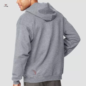 Sweat à capuche pull de haute qualité personnalisable 80% coton 20% Polyester anti-rétrécissement tricoté armure grande taille solide Logo brodé - Product Image 4