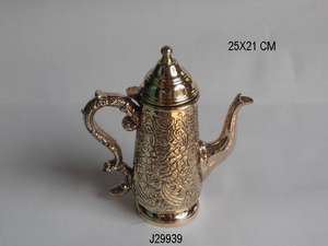 Hervidor de agua de cobre con revestimiento de estaño y mango de latón, acabado pulido - Product Image 5