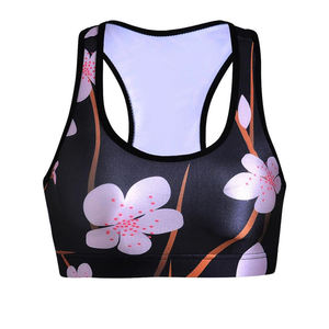 Sujetador de satén con espalda cruzada para niñas Top corto de entrenamiento de moda de talla grande Fitness Yoga Wear Blusa con estampado sólido para talla de verano - Product Image 5
