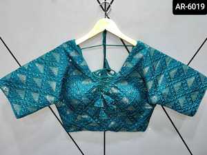 Diseñador paquistaní indio Heavy Lehenga Choli con hilo de algodón de seda suave secuencia de brillo bordado trabajo blusa Sari - Product Image 6