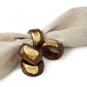 Unique Design Napkin Rings Wooden Napkin Rings Oval Shape Napkin Ring Supplier Wedding Hotel Supplies Home Table Decoration