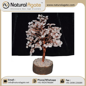 Semi-Precious Stone <b>Crafts</b> Gemstone Tree Rose Quartz With Copper <b>Wire</b> Tree Manufacture From India - Product Image 2