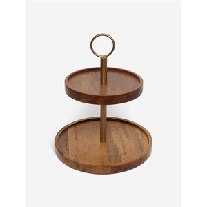 Soporte de pastel de madera hecho a mano de dos niveles de lujo, soporte de mesa de diseñador, soporte de pastel elegante, última llegada, soporte de pastel decorativo al por mayor - Product Image 6