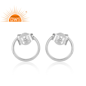 Aretes Minimalistas de Plata 925 al por Mayor, Pequeños Aretes de Botón, Proveedor de Joyería - Product Image 2
