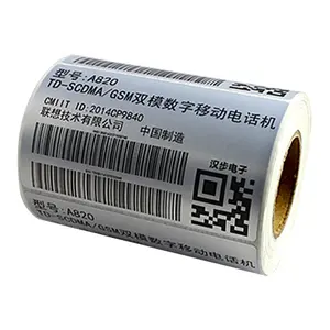 Adesivo de etiqueta de metal e prata, adesivo de código de barras para impressora