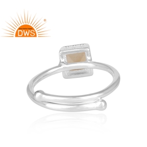 สแควร์ตัดธรรมชาติซิทรินแหวนพลอยเครื่องประดับผู้ค้าส่งออกแบบ925เครื่องประดับเงินสเตอร์ลิงผู้จัดจำหน่าย - Product Image 4