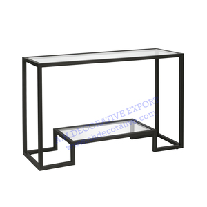 Consola moderna de lujo de metal dorado con tapa de vidrio templado, extensible, tamaño personalizado para entrada de Villa Hotel/pasillo de entrada - Product Image 2