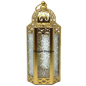 Gold Plated Moroccan <b>Lantern</b> Unique Designer <b>Candle</b> <b>Lantern</b> Fast Selling Creative Stylish Indian Moroccan <b>Lantern</b> at Best Price - Product Image 1