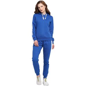 Mode féminine 100% coton survêtement pas cher prix de gros Jogging survêtement ensemble côté rayé 2 pièces grande taille hiver - Product Image 1