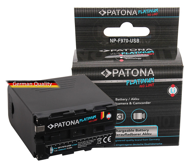 PATONA Platinum Camera Battery Incl. Powerbank : 10500mAh, 7,2V / 75,6 Wh