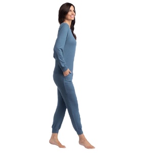 Custom Logo Branding Women's Two Piece <b>Set</b> <b>Comforter</b> Crew Neck Tracksuit Pajama Pockets Pullover Round Neck Sweatshirt Sweatsuit - Product Image 4