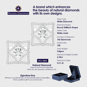 Meilleur prix du marché plaqué or blanc Boucles d'oreilles en diamant à la mode Embellissement en diamant naturel Bijoux intégrés en diamant véritable - Product Image 4