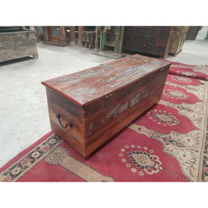 VINTAGE SOLID WOOD BLANKET STORAGE BOX with CARVING PATINA FINISH Luxury Home Decor Bedroom <b>Kitchen</b> Dining Furniture - Product Image 6