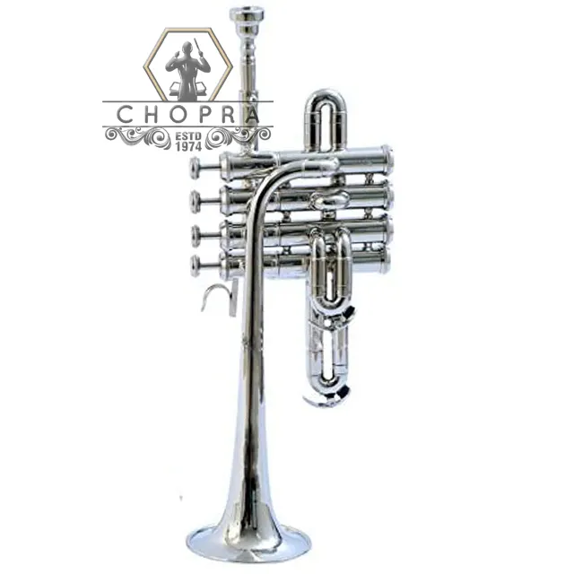 Piccolo Trompet 4 Valve Met Doos Hoge Kwaliteit Pro Instrument Door Chopra Merk