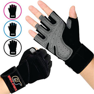 Guantes de entrenamiento de medio Dedo de piel de vaca de alta resistencia Acolchado grueso para levantamiento de pesas Gimnasio y ciclismo para uso deportivo - Product Image 3