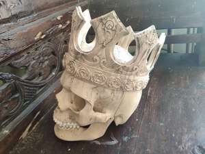 Antique USA Carving Skull Art 100% Handmade High Quality Wood Craft Wooden Boxes & <b>Wall</b> <b>Signs</b> Teak ID 10127097 SKULL2 - Product Image 6