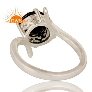 Natural Black Onyx Gemstone Engagement <b>Ring</b> for Woman's Jewelry Fine Sterling <b>Silver</b> <b>Solitaire</b> Engagement <b>Ring</b> Jewelry - Product Image 3