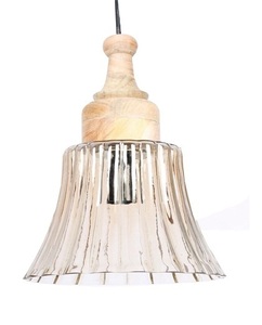 European Designer Glass Pendant <b>Light</b> with Wooden Feature Home Hotel Restaurant Bar Indoor <b>Remote</b> <b>Switch</b> <b>Control</b> Bulb Included - Product Image 6