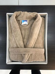 หรูหราสีน้ำตาลครึ่งผ้าคลุมไหล่ Velour ผ้าขนหนูผ้าฝ้าย100% ชุดเสื้อคลุมอาบน้ำ - Product Image 2