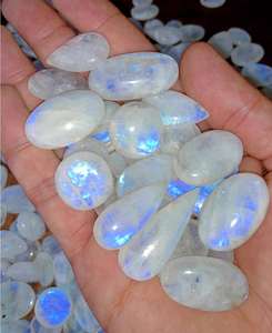 Cabochon rose naturel arc-en-ciel en pierre de lune, pierre précieuse en vrac, taille libre, pour pendentifs et bijoux, pierre de guérison en cristal, vente en gros - Product Image 1
