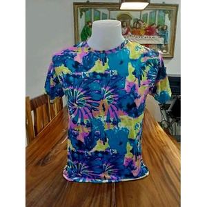 Camiseta Unisex Personalizada de Algodón Ecológico para Mujer, Teñida con Técnica Tie-Dye, Lavado Ácido, Multicolor, Cuello Redondo, Manga Corta, Estilo Urbano, OEM, Tejida, para Fiesta - Product Image 4