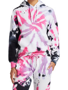 Sweats à capuche Tie Dye fabriqués en usine OEM pulls pour femmes, vêtements de course tricotés à capuche, techniques de lavage à l'acide, sweat à capuche respirant léger - Product Image 3