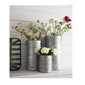 Juego de florero galvanizado de forma redonda de dos floreros artificiales de diferentes tamaños para decoración del hogar y la boda - Product Image 2