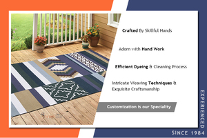 Tapis tissé en coton de créateur de vente chaude tissage plat de haute qualité avec des motifs modernes pour le style de sol de salon ou de bureau de luxe - Product Image 2