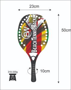 ไม้เทนนิสชายหาดและไม้พาเดลแบบสั่งทำพิเศษ หน้าไม้คาร์บอนกลาส น้ำหนัก 310-330 กรัม ความยาว 50 ซม. พร้อมโลโก้และสีที่เลือกได้ - Product Image 4