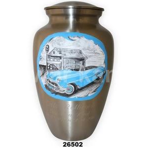 New Classic Blue Chevy Convertible Conducir con estilo Urna de cremación clásica para adultos - Product Image 1