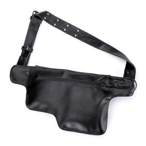 Riñonera de cuero PU negra hecha a medida, riñonera elegante de lujo, cinturón duradero, riñonera versátil para uso diario, cremallera de viaje - Product Image 6