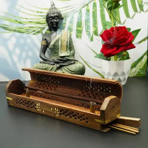 SHEESHAM WOODEN INCENSE STICK HOLDER AND DHOOP BATTI STAND