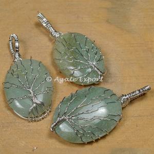 Meilleur vendeur forme ovale en argent Sterling fil enroulé pendentif plaqué or rhodium pierre précieuse agate opale cadeau fait main - Product Image 4