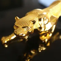 Golden Resin Leopard Statue, Car Dashboard Decorations