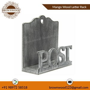 Elegant Design Mango Wood <b>Rack</b> for <b>Letters</b> and Magazines High Quality Best Selling Product From Indian Manufacturer and Exporter - Product Image 3