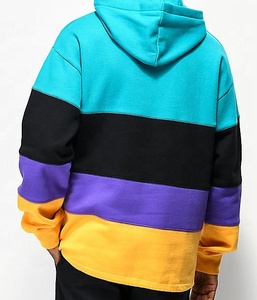 Hot Super Qualité Nouveau Style Hommes 100% Coton Cut & Sew Hoodie Color Block Hoodie - Product Image 6