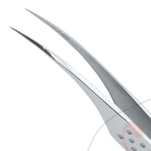 Stainless Steel Eyelash Extension C-Point Volume Tweezers with <b>Dotted</b> Design Private Label, Eyelash Extension Volume Tweezers - Product Image 3