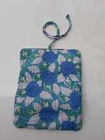Pochette à bijoux matelassée en coton imprimé main en gros avec fermeture à glissière et sacs à bijoux repliables pour femmes accessoires