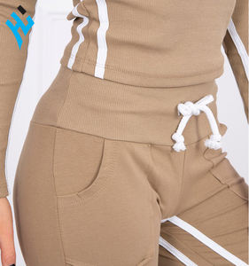 Conjunto de dos piezas de moda para mujer de Color sólido superventas 2025 | Conjunto de chándal deportivo de estilo lujoso a la moda para mujer, chándal de invierno - Product Image 5