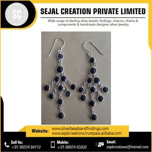Dernière mode 925 boucles d'oreilles en argent pierres précieuses boucle d'oreille approvisionnement en vrac 925 argent-Sejal création en gros - Product Image 3