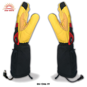 Gants chauffants en cuir rechargeables 7,4 V pour homme et femme, 3 niveaux de température, pour le cyclisme et la moto en hiver - Product Image 4